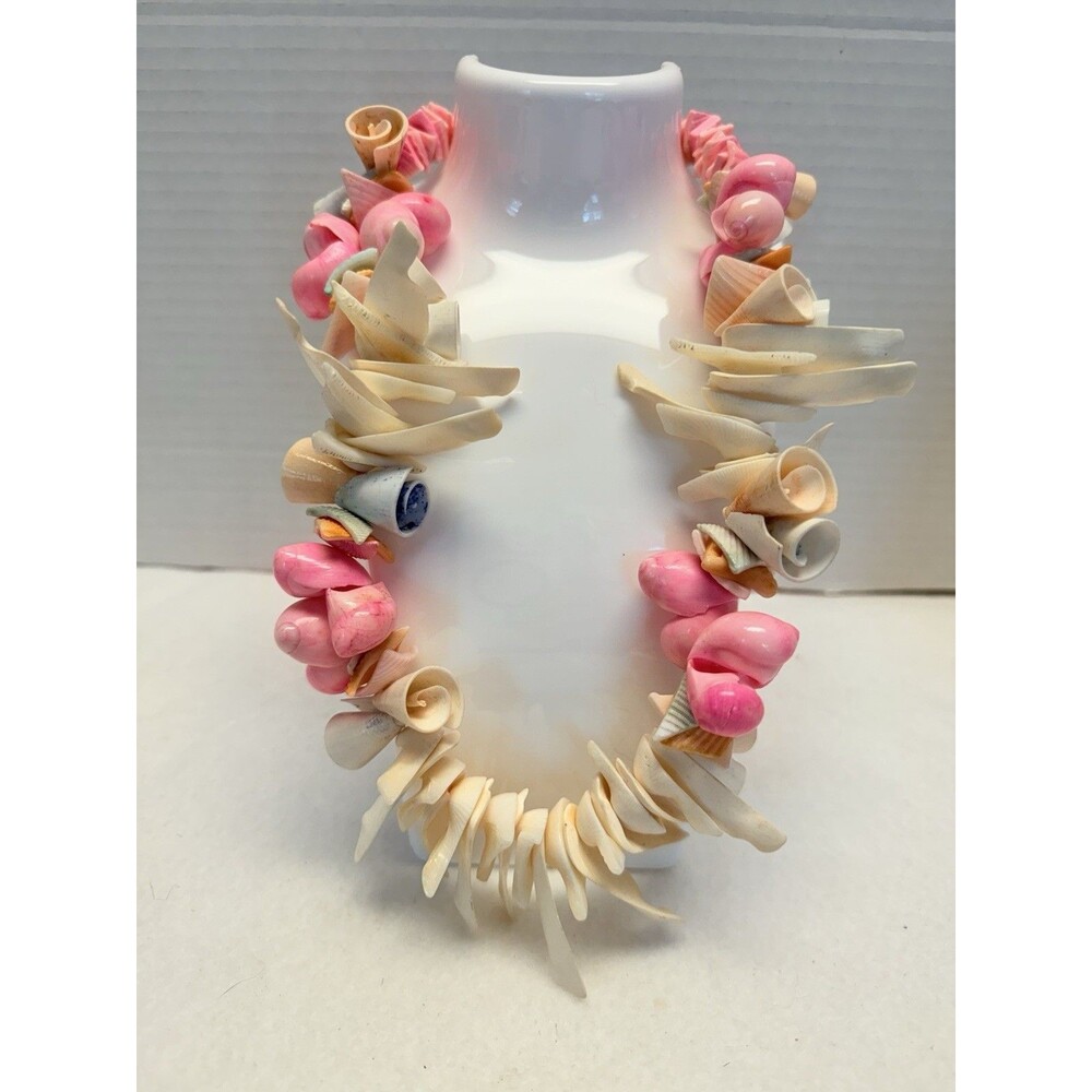 VINTAGE Chucky Shell perfect Summer Necklace - Tropical Hawaiian Colors